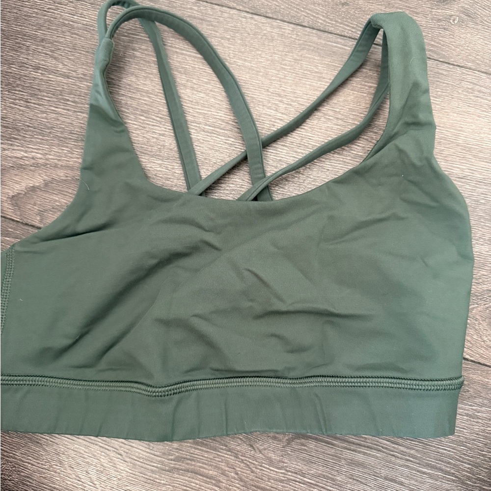 Lululemon green energy sports bra